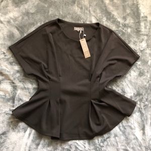 Gracia Peplum Black Elegant Top Blouse